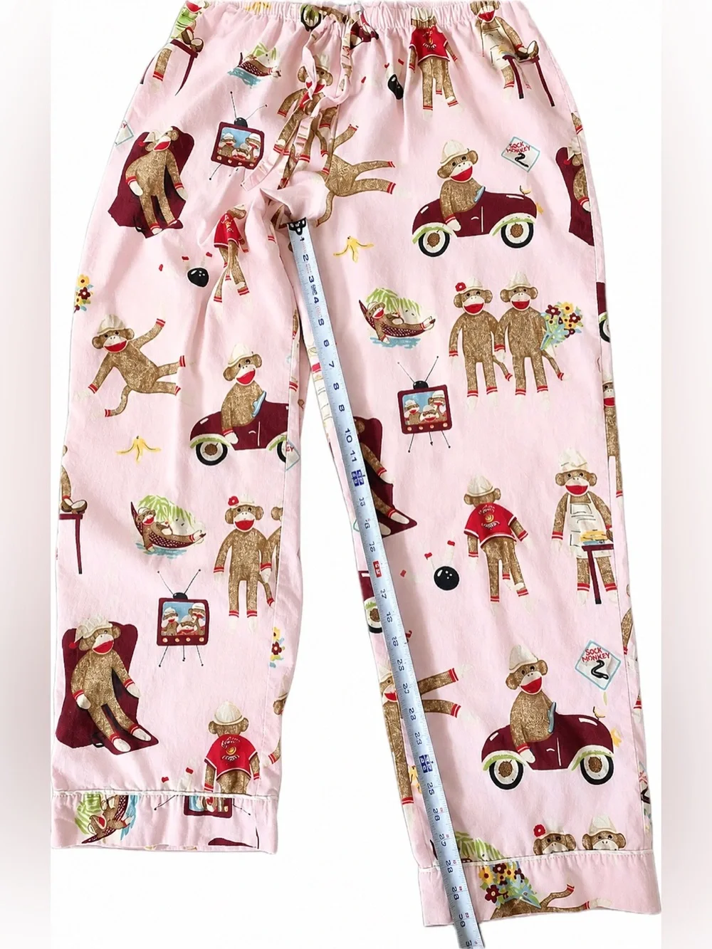 Nick & Nora Pink Women’s Sock Monkey Pajama Set L - Picture 9 of 13